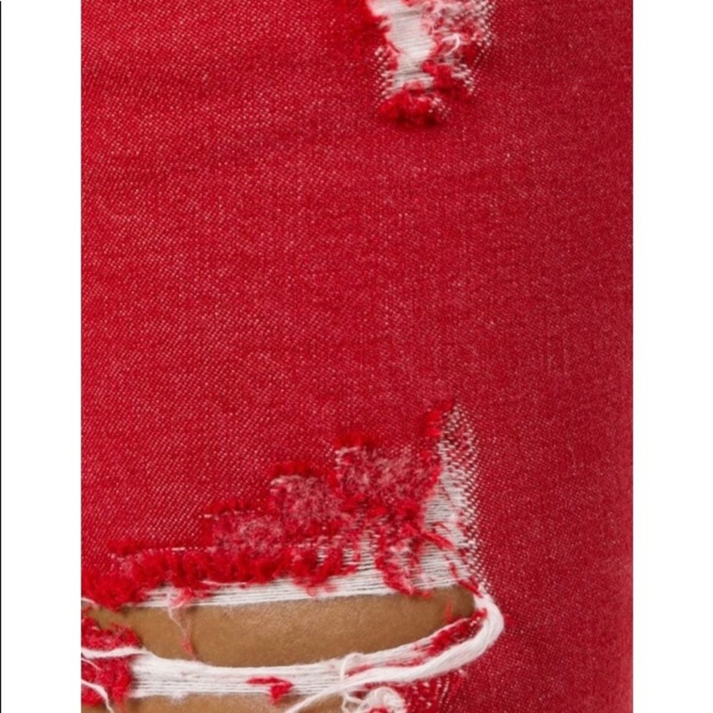R13 Kate Skinny Red Destructed Jeans - Picture 8 of 12